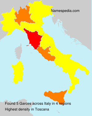 Surname Garces in Italy Surname Garces in Italy