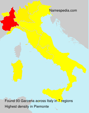 Surname Garzena in Italy Surname Garzena in Italy