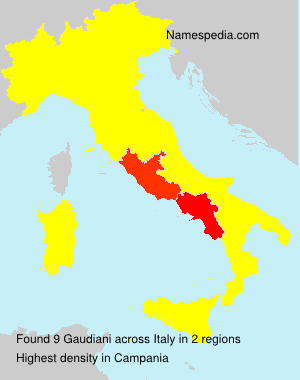 Surname Gaudiani in Italy Surname Gaudiani in Italy