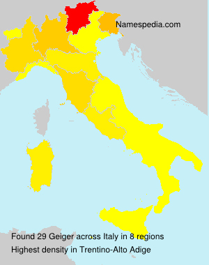 Surname Geiger in Italy Surname Geiger in Italy