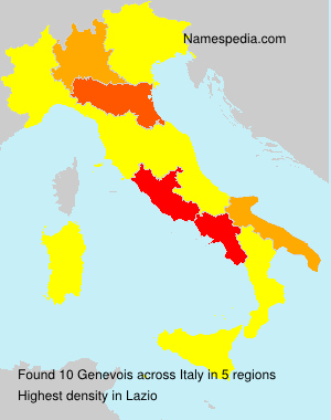 Surname Genevois in Italy Surname Genevois in Italy