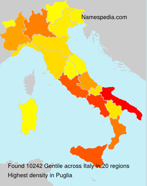 Surname Gentile in Italy Surname Gentile in Italy
