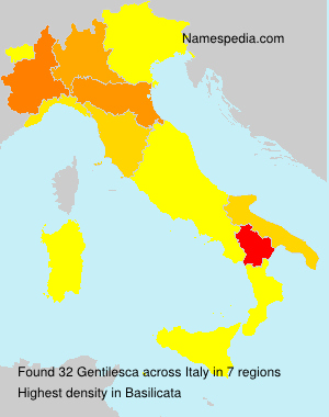 Surname Gentilesca in Italy Surname Gentilesca in Italy