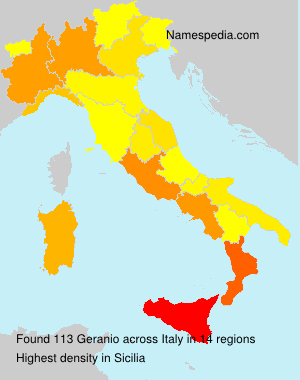 Surname Geranio in Italy Surname Geranio in Italy