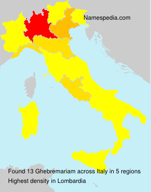 Surname Ghebremariam in Italy Surname Ghebremariam in Italy