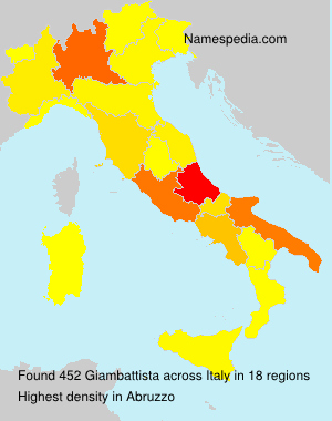 Surname Giambattista in Italy Surname Giambattista in Italy
