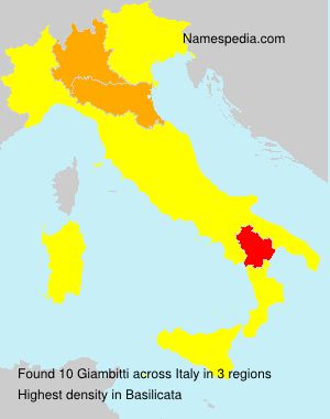 Surname Giambitti in Italy Surname Giambitti in Italy