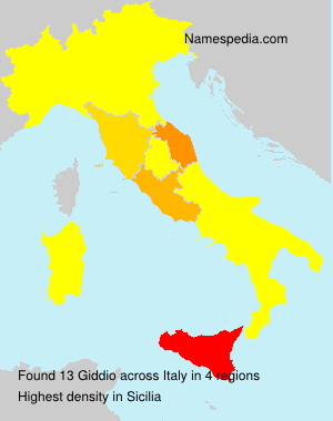 Surname Giddio in Italy Surname Giddio in Italy