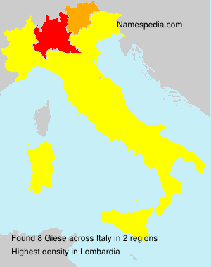Surname Giese in Italy Surname Giese in Italy