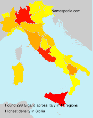 Surname Giganti in Italy Surname Giganti in Italy