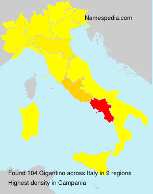 Surname Gigantino in Italy Surname Gigantino in Italy