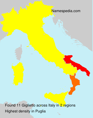 Surname Giglietto in Italy Surname Giglietto in Italy