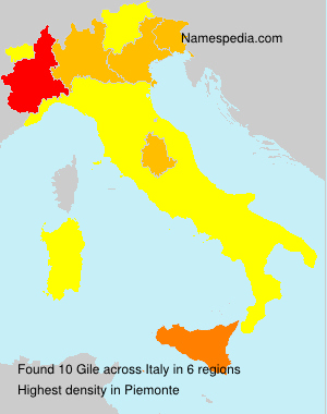 Surname Gile in Italy Surname Gile in Italy