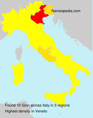 Surname Gion in Italy Surname Gion in Italy