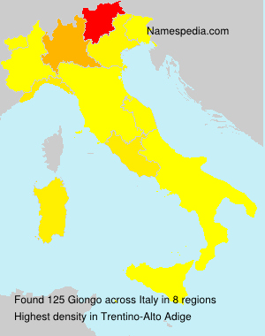 Surname Giongo in Italy Surname Giongo in Italy
