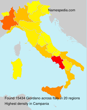 Surname Giordano in Italy
