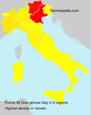 Surname Gios in Italy Surname Gios in Italy