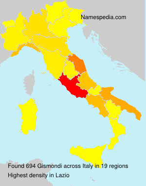 Surname Gismondi in Italy Surname Gismondi in Italy