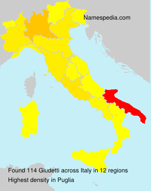 Surname Giudetti in Italy