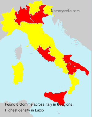 Surname Gomme in Italy Surname Gomme in Italy