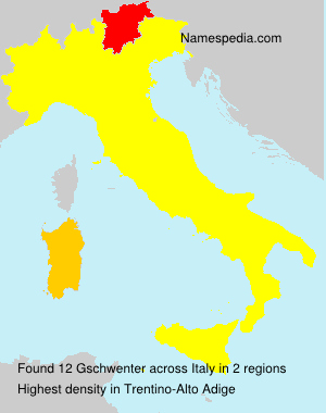 Surname Gschwenter in Italy Surname Gschwenter in Italy