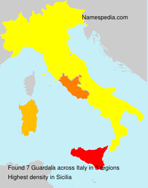 Surname Guardala in Italy Surname Guardala in Italy