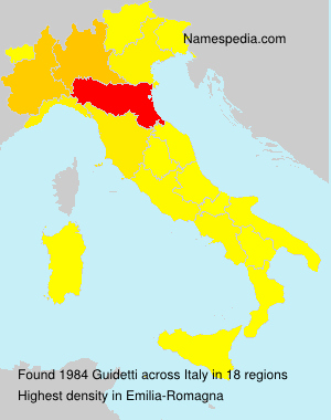 Surname Guidetti in Italy Surname Guidetti in Italy