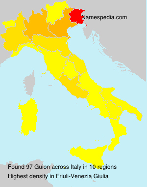 Surname Guion in Italy Surname Guion in Italy