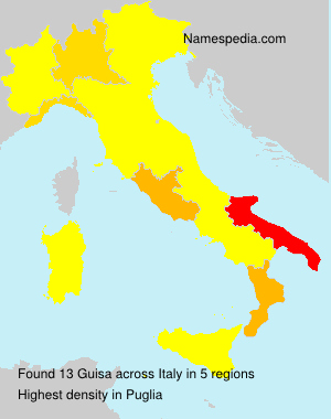 Surname Guisa in Italy Surname Guisa in Italy