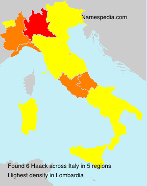 Surname Haack in Italy Surname Haack in Italy