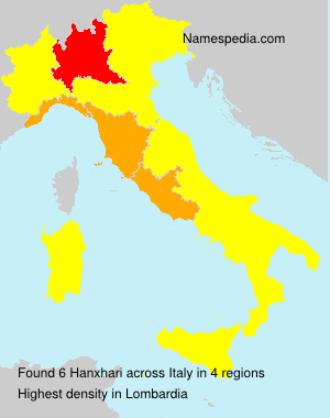 Surname Hanxhari in Italy Surname Hanxhari in Italy