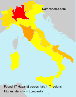 Surname Hasanaj in Italy Surname Hasanaj in Italy