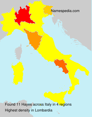 Surname Hayes in Italy Surname Hayes in Italy
