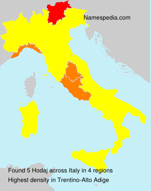 Surname Hodaj in Italy Surname Hodaj in Italy