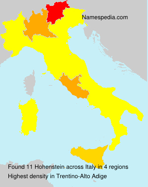 Surname Hohenstein in Italy Surname Hohenstein in Italy