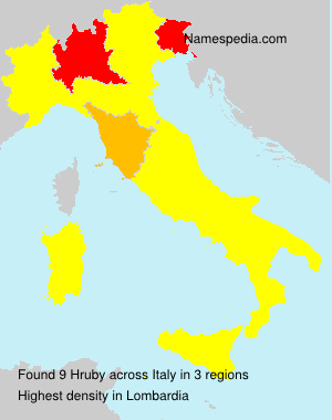 Surname Hruby in Italy Surname Hruby in Italy