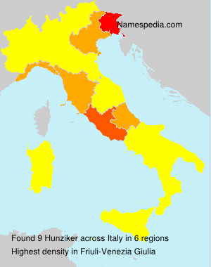 Surname Hunziker in Italy