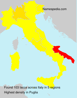 Surname Iacca in Italy Surname Iacca in Italy