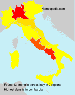 Surname Imbriglio in Italy Surname Imbriglio in Italy