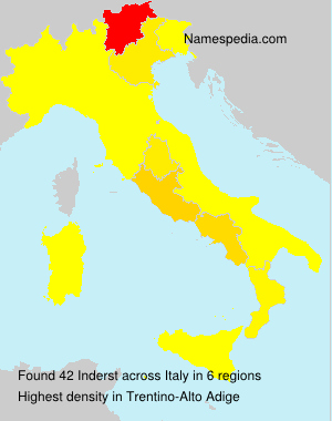 Surname Inderst in Italy Surname Inderst in Italy