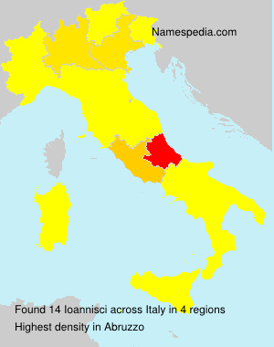 Surname Ioannisci in Italy