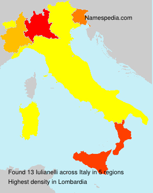 Surname Iulianelli in Italy Surname Iulianelli in Italy