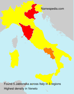 Surname Jablonska in Italy Surname Jablonska in Italy