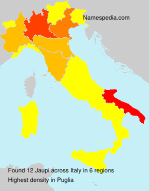 Surname Jaupi in Italy Surname Jaupi in Italy