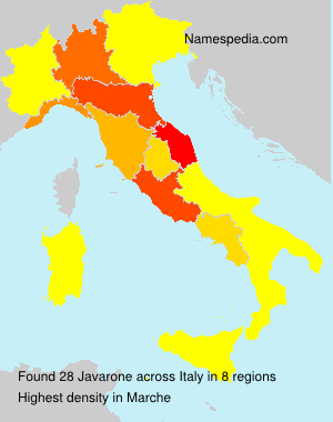 Surname Javarone in Italy Surname Javarone in Italy