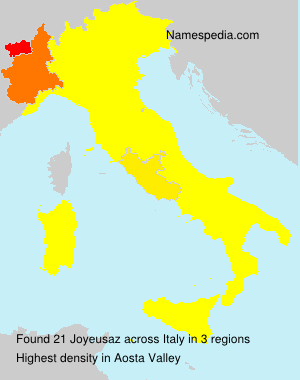 Surname Joyeusaz in Italy Surname Joyeusaz in Italy