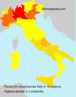 Surname Juliani in Italy Surname Juliani in Italy