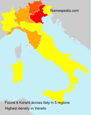Surname Karafili in Italy Surname Karafili in Italy