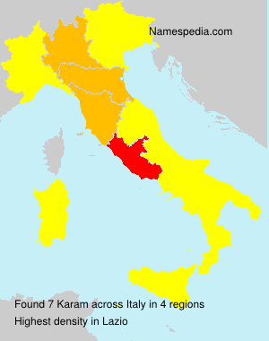 Surname Karam in Italy Surname Karam in Italy
