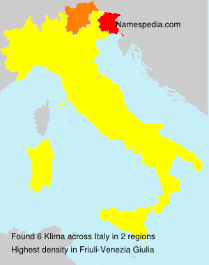 Surname Klima in Italy Surname Klima in Italy